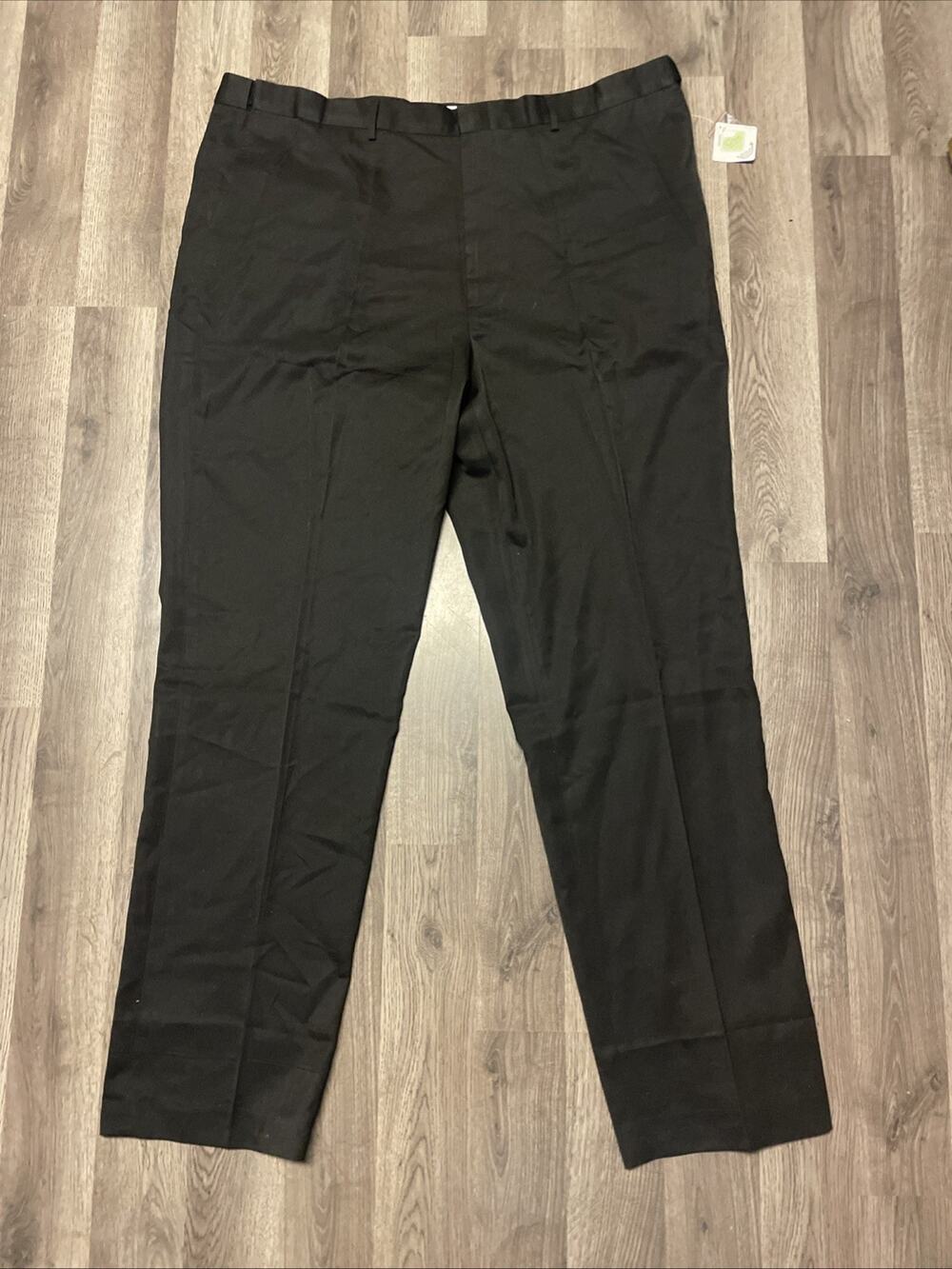 NWT Kings Court Men's Black Dress Pants 48x38 Flat Front Big & Tall Slacks New